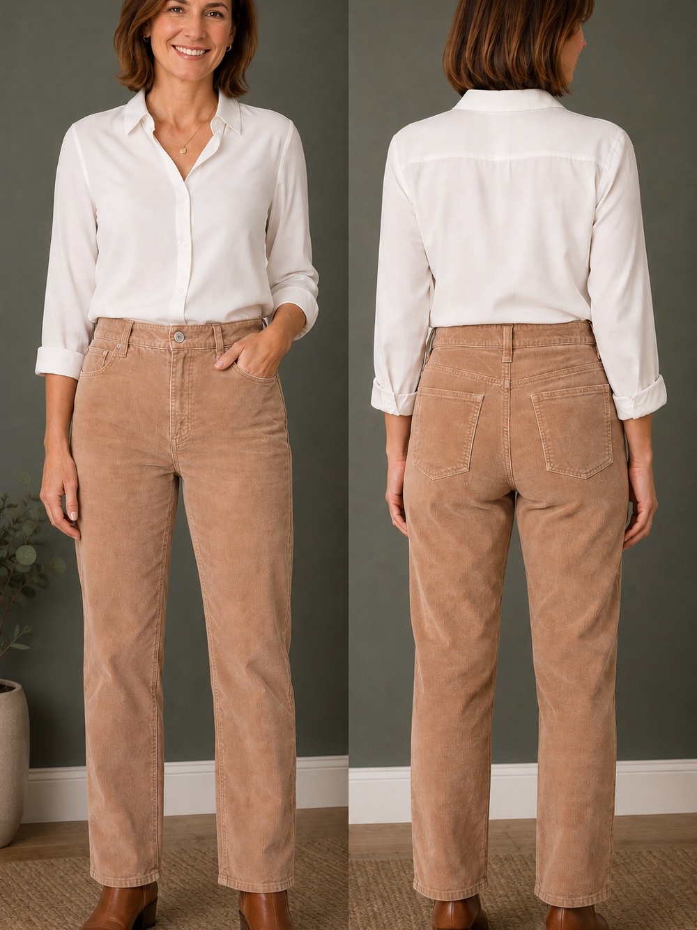 Talbots 6P High-Waist Straight-
Leg Corduroy Pants